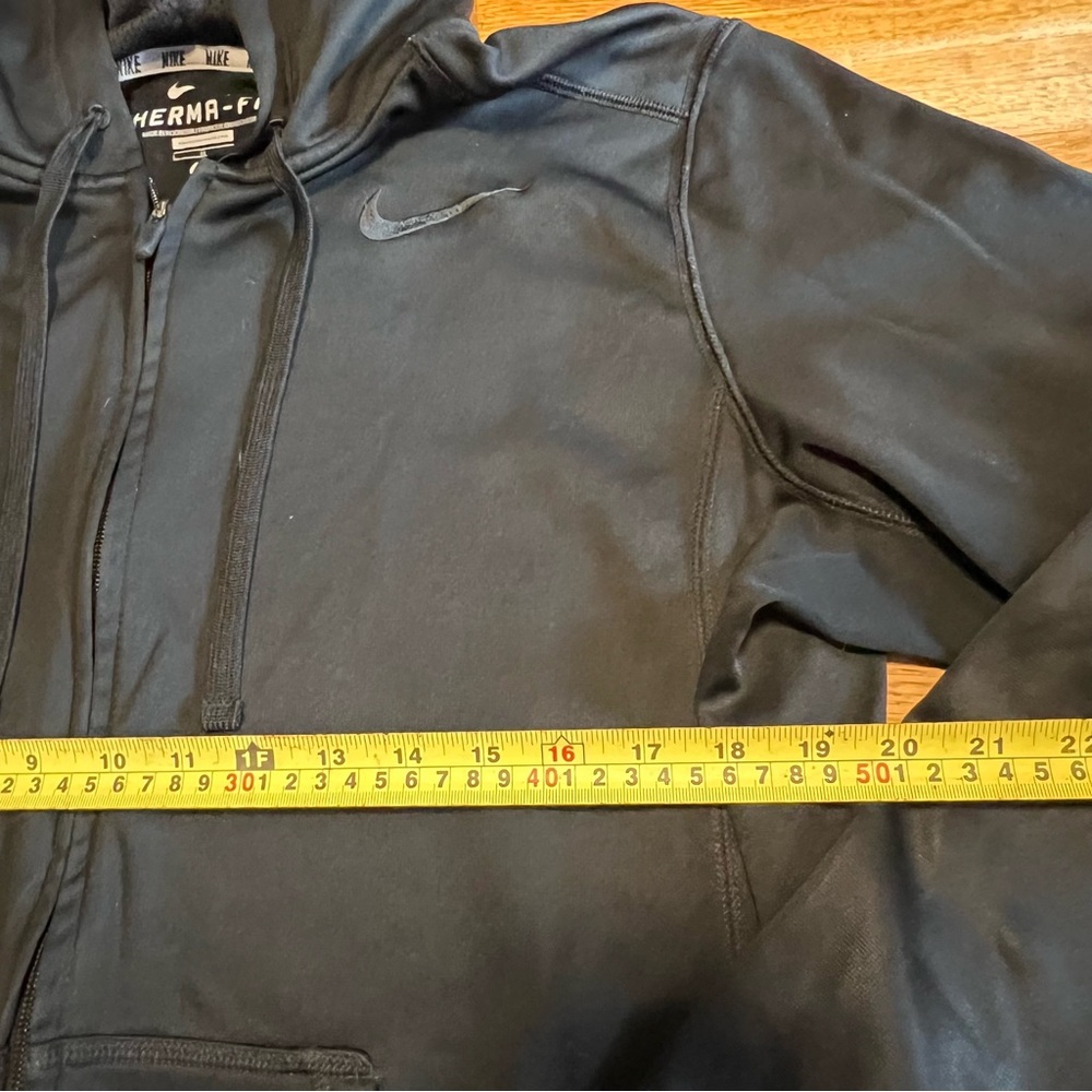 Nike Men Large Black Therma-Fit Full Zip Hooded Lightweight Athletic Jacket - Picture 6 of 6